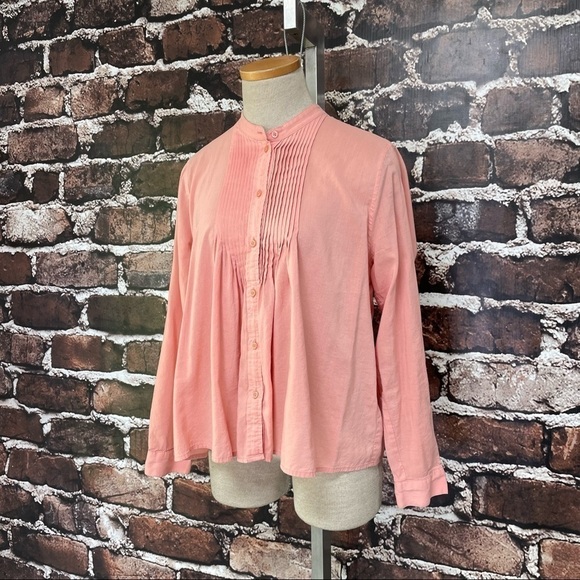 Lucky Brand Top Blouse Shirt Boho Peasant Pink Shirt Size Medium - Picture 5 of 10